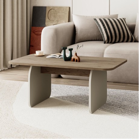 Pietra Megapap melamine coffee table in sepet oak - sandstone color 100x60x41.8cm.