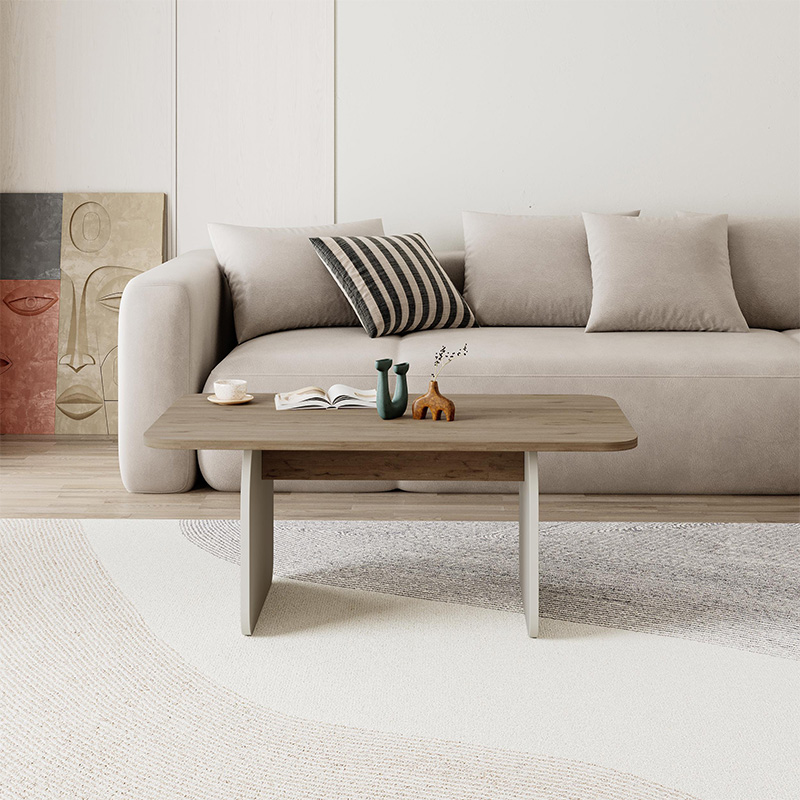 Pietra Megapap melamine coffee table in sepet oak - sandstone color 100x60x41.8cm.