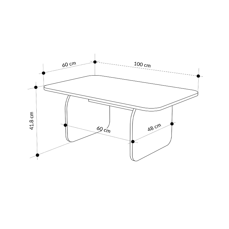 Pietra Megapap melamine coffee table in sepet oak - sandstone color 100x60x41.8cm.