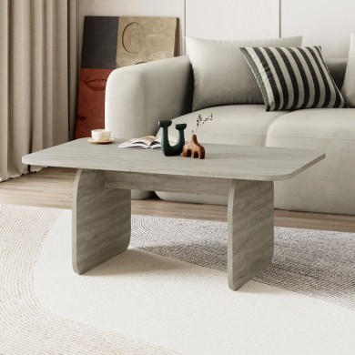 Pietra Megapap melamine coffee table in neo travertine color 100x60x41.8cm.