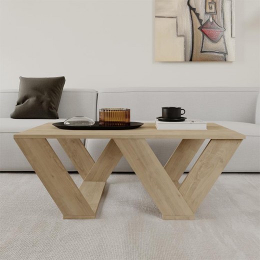 Τραπεζάκι σαλονιού Pipra Megapap χρώμα sapphire oak 110x60x40εκ.