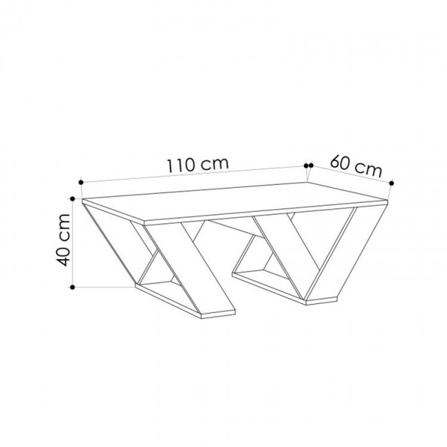 Τραπεζάκι σαλονιού Pipra Megapap χρώμα sapphire oak 110x60x40εκ.