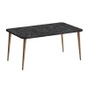 Plane Megapap melamine coffee table in black marble effect color 90x55x41cm.