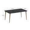 Plane Megapap melamine coffee table in black marble effect color 90x55x41cm.