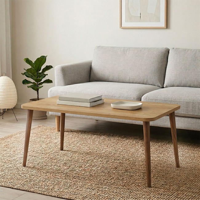 Plane Megapap melamine coffee table in sapphire oak color 90x55x41cm.