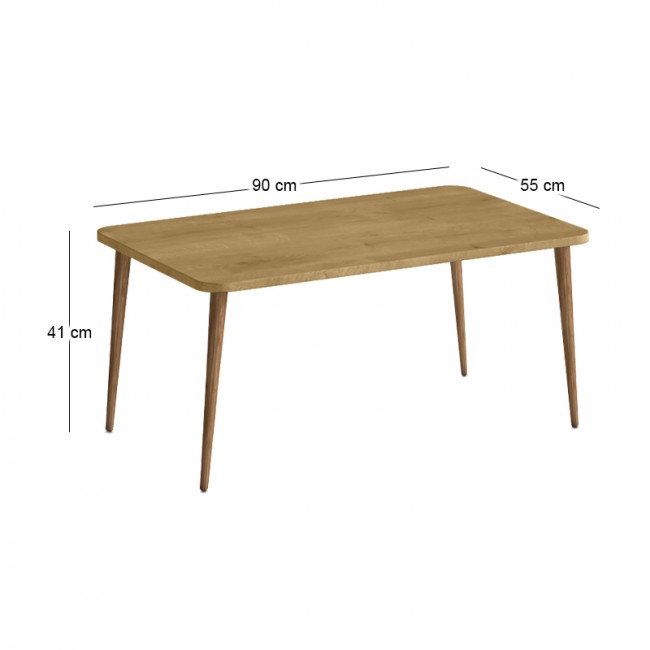 Plane Megapap melamine coffee table in sapphire oak color 90x55x41cm.