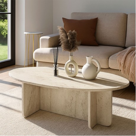 Ravey Megapap melamine coffee table in travertine color 120x60x39.8cm.
