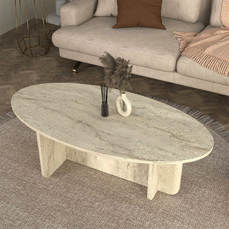 Ravey Megapap melamine coffee table in travertine color 120x60x39.8cm.
