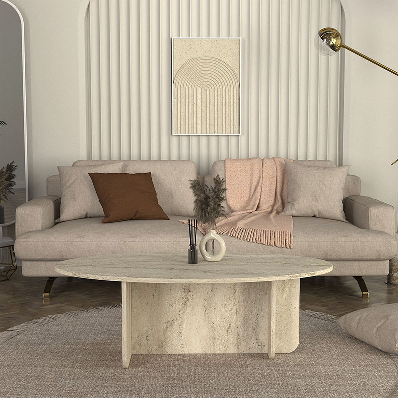 Ravey Megapap melamine coffee table in travertine color 120x60x39.8cm.