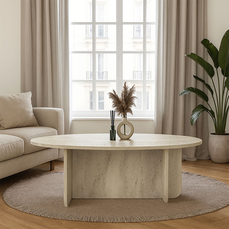 Ravey Megapap melamine coffee table in travertine color 120x60x39.8cm.