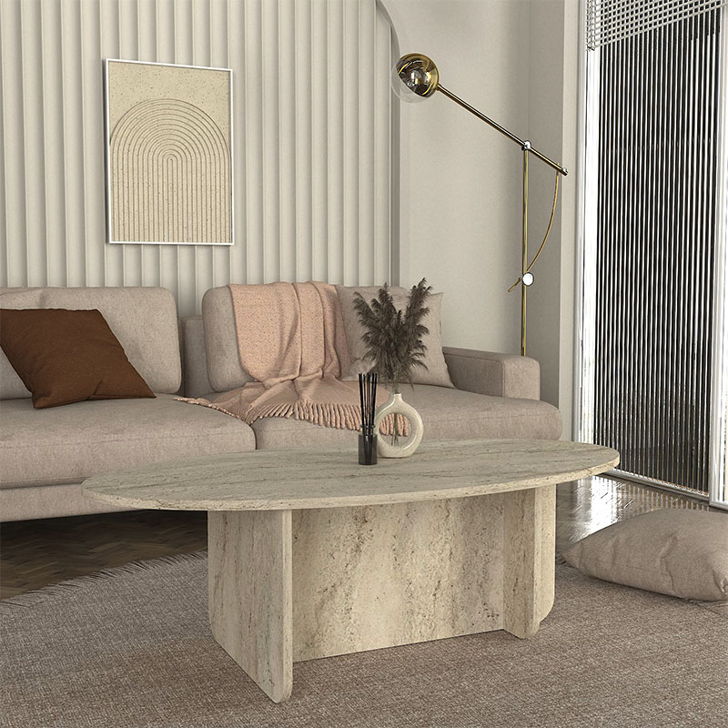 Ravey Megapap melamine coffee table in travertine color 120x60x39.8cm.