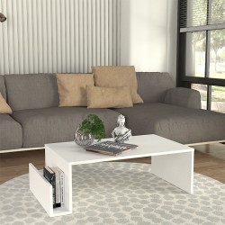 Τραπεζάκι σαλονιού Regnar Megapap χρώμα λευκό 100,6x55x31,8εκ.
