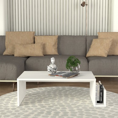 Regnar Megapap melamine coffee table in white color 100.6x55x31.8cm.