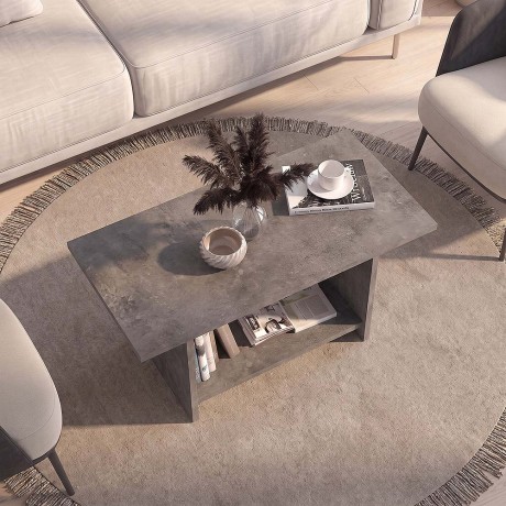 Rema Megapap melamine coffee table in concrete grey color 80x40x41.8cm.