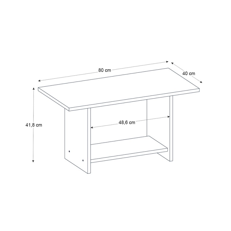 Τραπεζάκι σαλονιού Rema Megapap χρώμα καρυδί 80x40x41,8εκ.