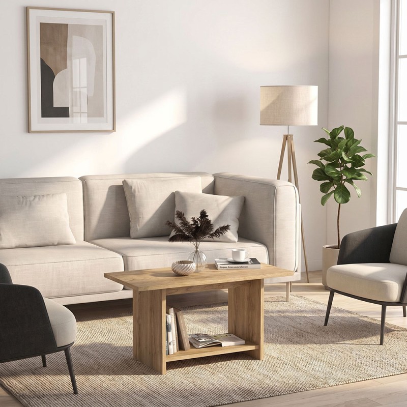 Τραπεζάκι σαλονιού Rema Megapap χρώμα sepet oak 80x40x41,8εκ.