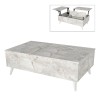 Roy Megapap coffee table with melamine polymorphic white marble color 121x69x40cm.