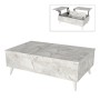 Roy Megapap coffee table with melamine polymorphic white marble color 121x69x40cm.