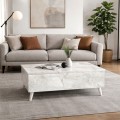 Roy Megapap coffee table with melamine polymorphic white marble color 121x69x40cm.