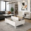 Roy Megapap coffee table with melamine polymorphic white marble color 121x69x40cm.