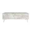 Roy Megapap coffee table with melamine polymorphic white marble color 121x69x40cm.