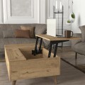 Roy Megapap coffee table with melamine polymorphic sepet oak color 121x69x40cm.
