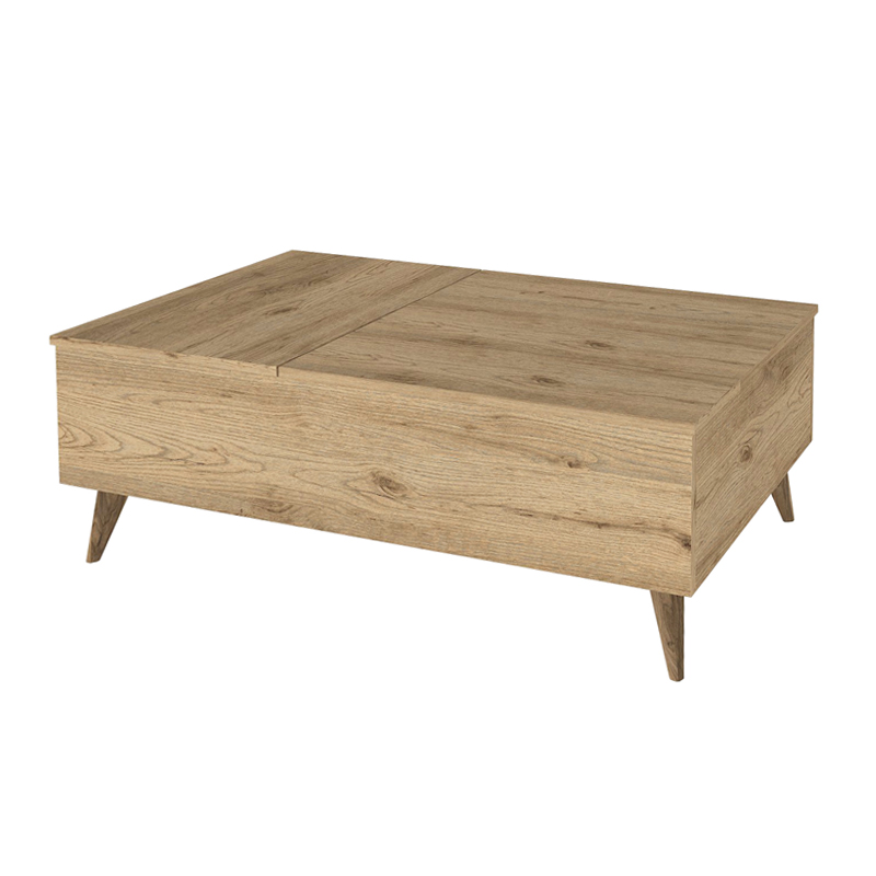 Roy Megapap coffee table with melamine polymorphic sepet oak color 121x69x40cm.