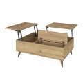Roy Megapap coffee table with melamine polymorphic sepet oak color 121x69x40cm.