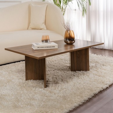 Sabin Megapap melamine coffee table in walnut color 119x60x40cm.