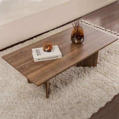 Sabin Megapap melamine coffee table in walnut color 119x60x40cm.