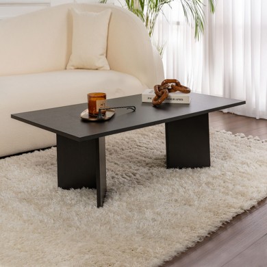 Sabin Megapap melamine coffee table in black color 119x60x40cm.