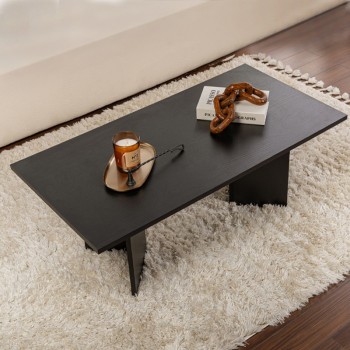 Sabin Megapap melamine coffee table in black color 119x60x40cm.