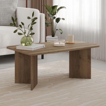 Sam Megapap melamine coffee table in light walnut color 100x60x41.8cm.