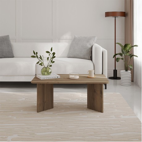 Sam Megapap melamine coffee table in light walnut color 100x60x41.8cm.