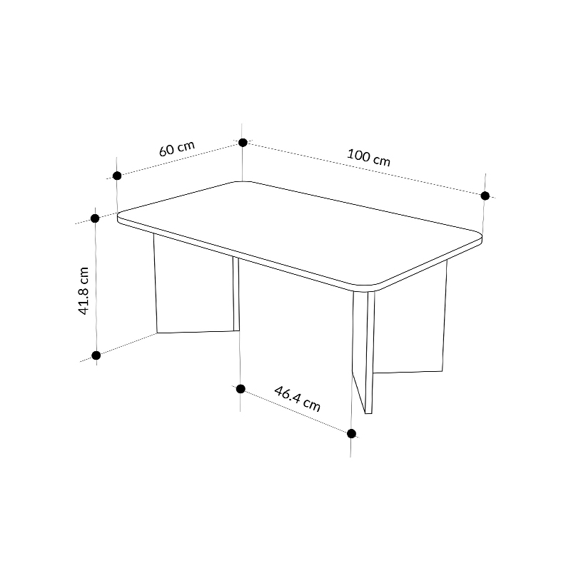 Sam Megapap melamine coffee table in light walnut color 100x60x41.8cm.