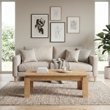 Τραπεζάκι σαλονιού Seda Megapap χρώμα φυσικό οξιάς 110x60x41εκ.