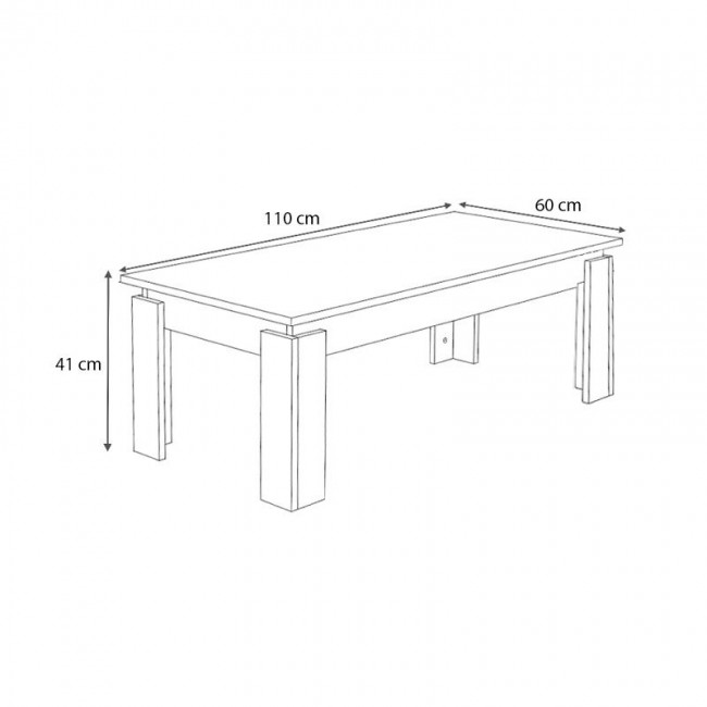 Seda Megapap melamine coffee table in oak color 110x60x41cm.