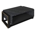 Serina Megapap melamine coffee table in black marble effect color 107x60x40cm.