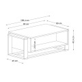 Serina Megapap melamine coffee table in black marble effect color 107x60x40cm.