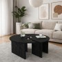 Dorena Megapap melamine set of 2 coffee table in sencron black color Ø90x41,7cm.