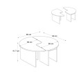 Dorena Megapap melamine set of 2 coffee table in sencron black color Ø90x41,7cm.