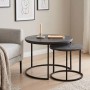 Gary Megapap Mdf/metallic coffee tables in dark grey concrete color 65x65x44cm.