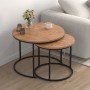 Hilal Megapap melamine - metal coffee table in pine oak color Ø66x49,5cm.