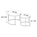 Hilal Megapap melamine - metal coffee table in pine oak color Ø66x49,5cm.