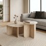Hillary Megapap melamine set of 2 coffee tables in travertine color Ø70x38cm.