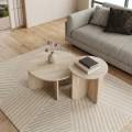 Hillary Megapap melamine set of 2 coffee tables in travertine color Ø70x38cm.