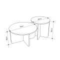 Hillary Megapap melamine set of 2 coffee tables in travertine color Ø70x38cm.