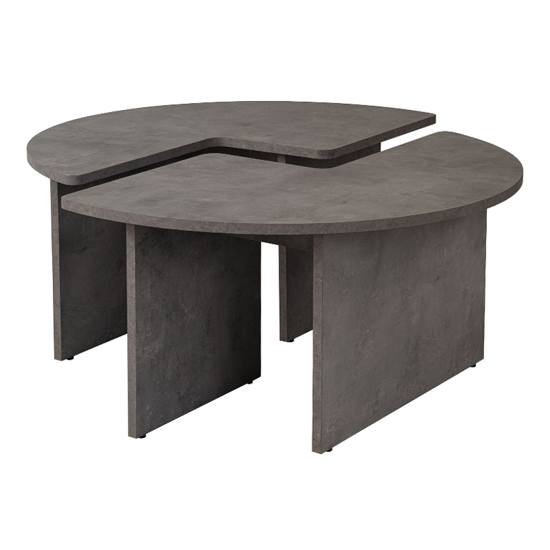 Moira Megapap melamine coffee table in concrete grey color Ø90x41cm.