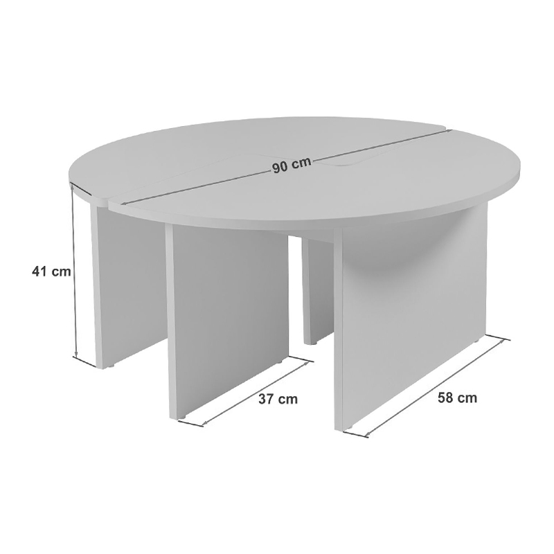 Moira Megapap melamine coffee table in concrete grey color Ø90x41cm.