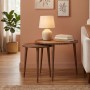 Nola Megapap melamine coffee table 2 pieces in walnut color Ø60x46cm.